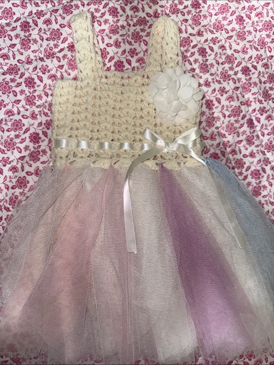 Elly & Emmy Other - Elly & Emmy Pastel Tulle Dress Baby Girl Boutique Crochet Tutu Dress 0-6M
